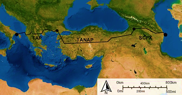 Carte géopolitique gaz eurasie