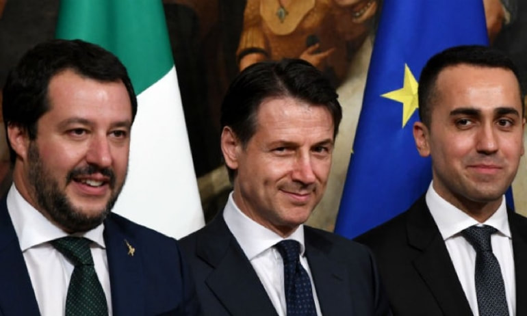 Salvini, Di Maio et Conte