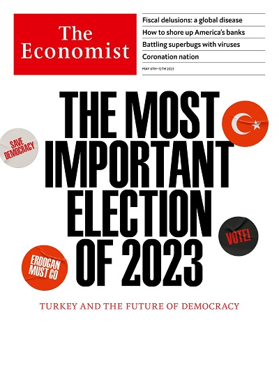 Couverture de The Economist  consacrée aux élections en Turquie.