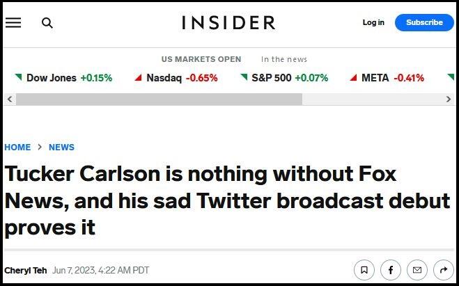 Tucker Carlson on Twitter- Commentaire dégradant de Business Insider.