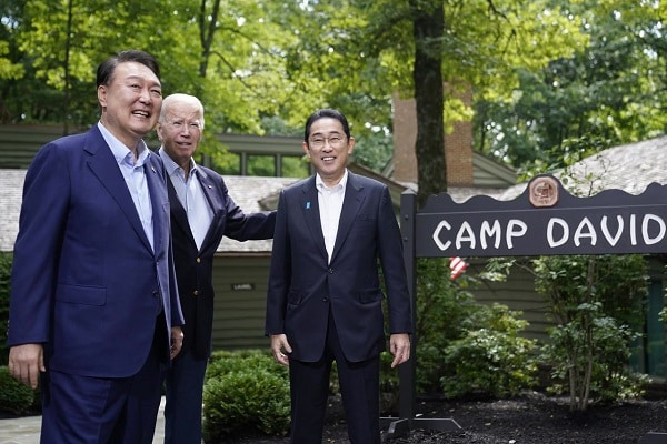 Biden-Président sud-coréen Yoon Suk Yeol- Premier ministre japonais Fumio Kishida- Camp David- 18 Août 2023