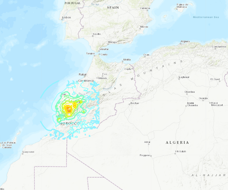 Séisme Maroc- Septembre 2023- Carte-Épicentre