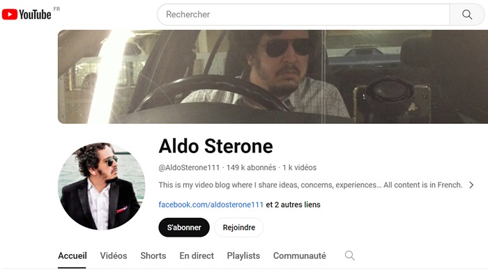 Aldo Sterone- Youtube