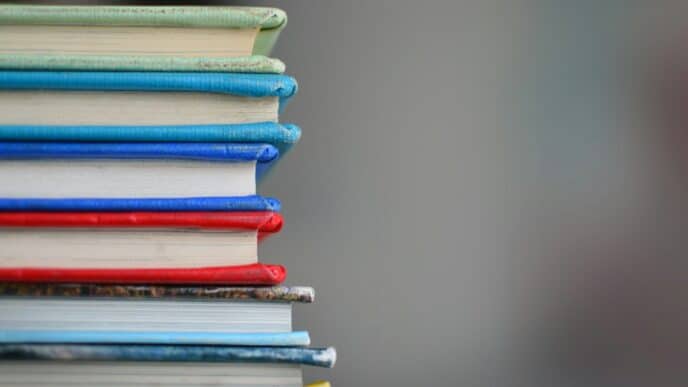 shallow focus photography of books