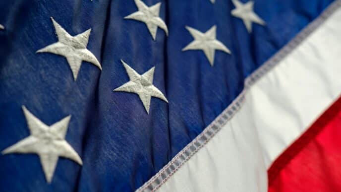 blue, white, and red flag