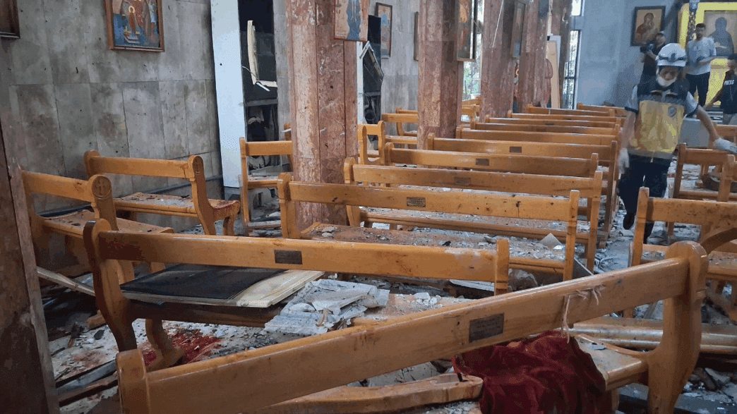 Une explosion s'est produite à #Damas , dans l'église Saint-Élie située dans le quartier de Douwayla.