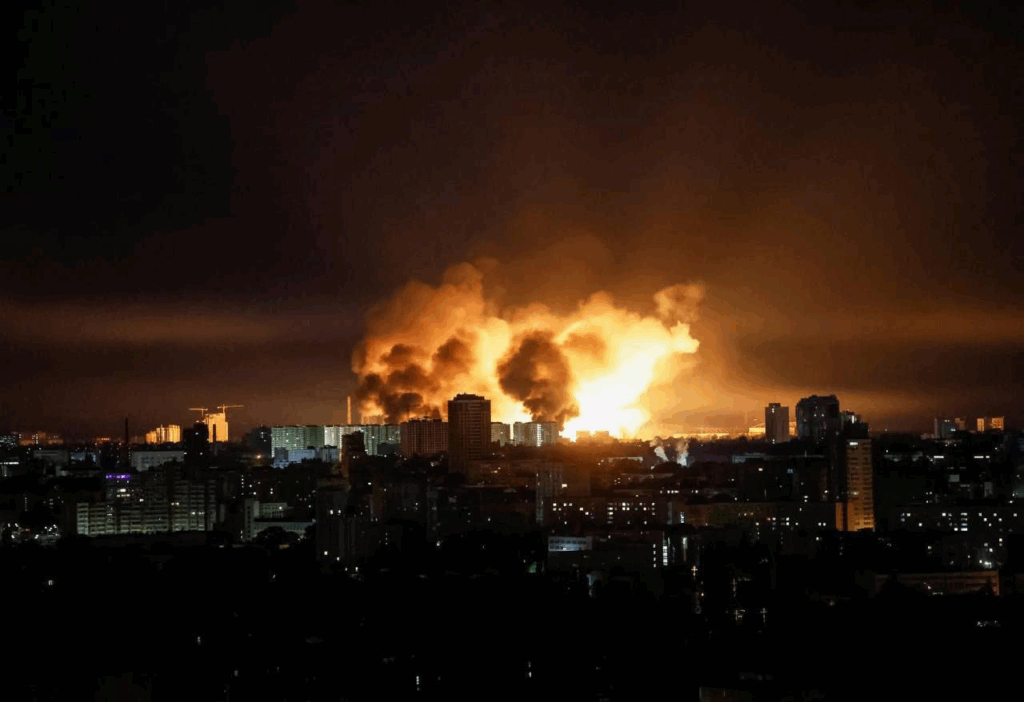 Frappe de drone en Ukraine à Kiev