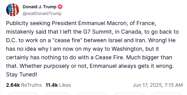 Trump descend Macron