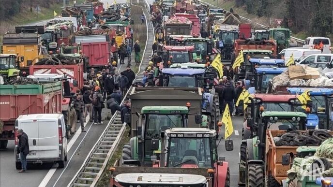 Agriculteurs français dans la rue contre l'accord UE-Mercosur
