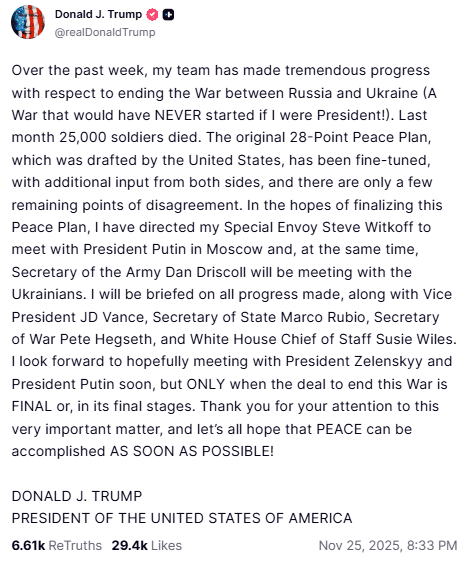 Trump n'a pas perdu de temps et a balancé sur ses réseaux qu'il dépêche Steve Witkoff, son envoyé personnel, directement chez Poutine.jpeg