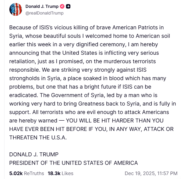 Les États-Unis lancent des frappes en Syrie visant des combattants de l'État islamique après des morts américains.