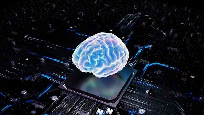 A brain over cpu represents artificial intelligence