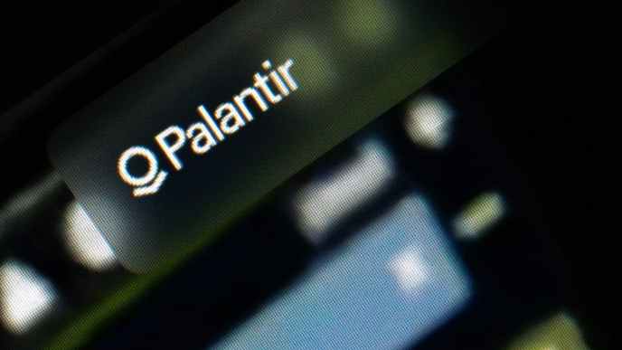 Palantir logo on a dark background